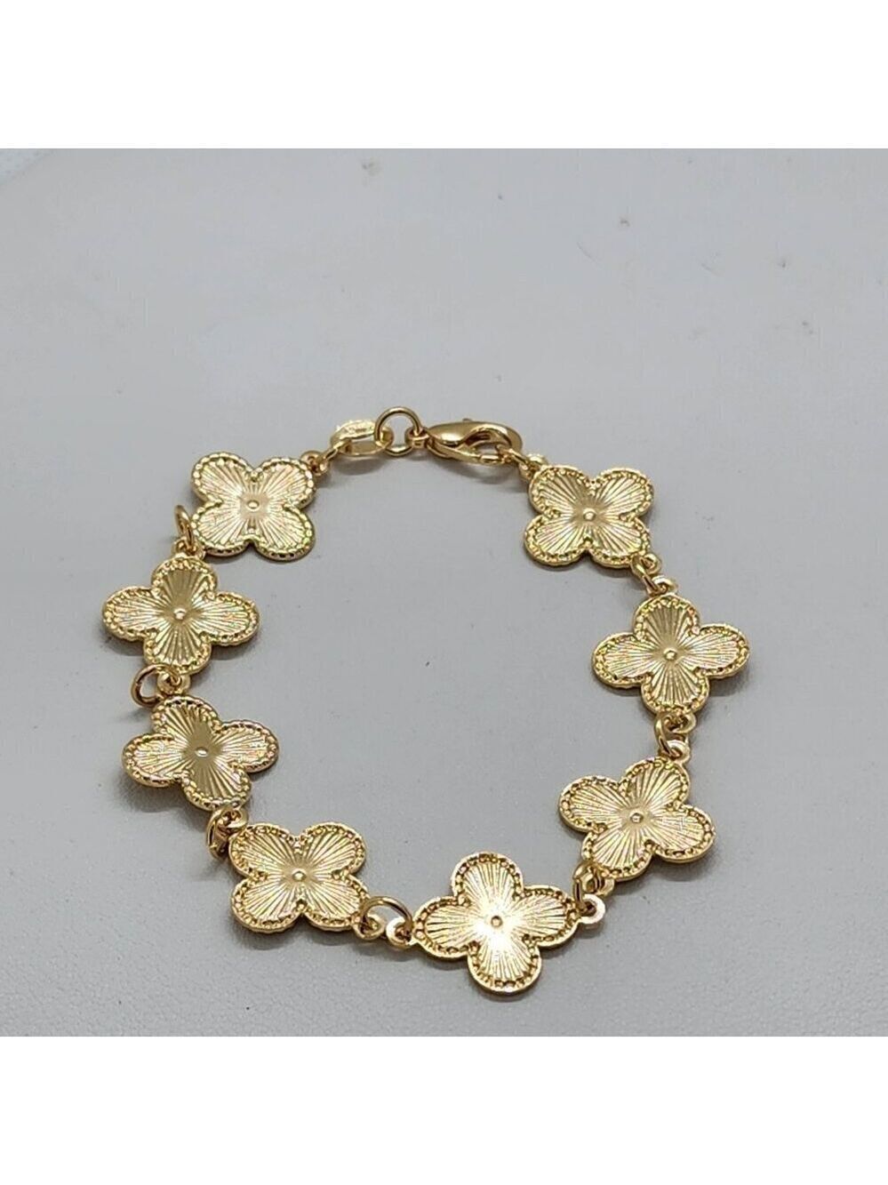 Brand New Brazilian 18k Gold Filled 8 Clover Bracelet